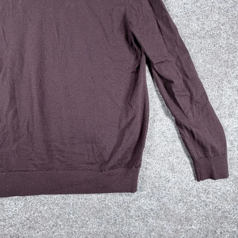 Banana Republic Sweater Mens XL Maroon Wool Crew Neck Ribbed Hem‎ Long Sleeve